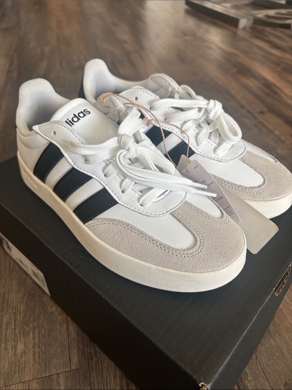 adidas Women’s Barreda White and Black Low-Top Sneakers
